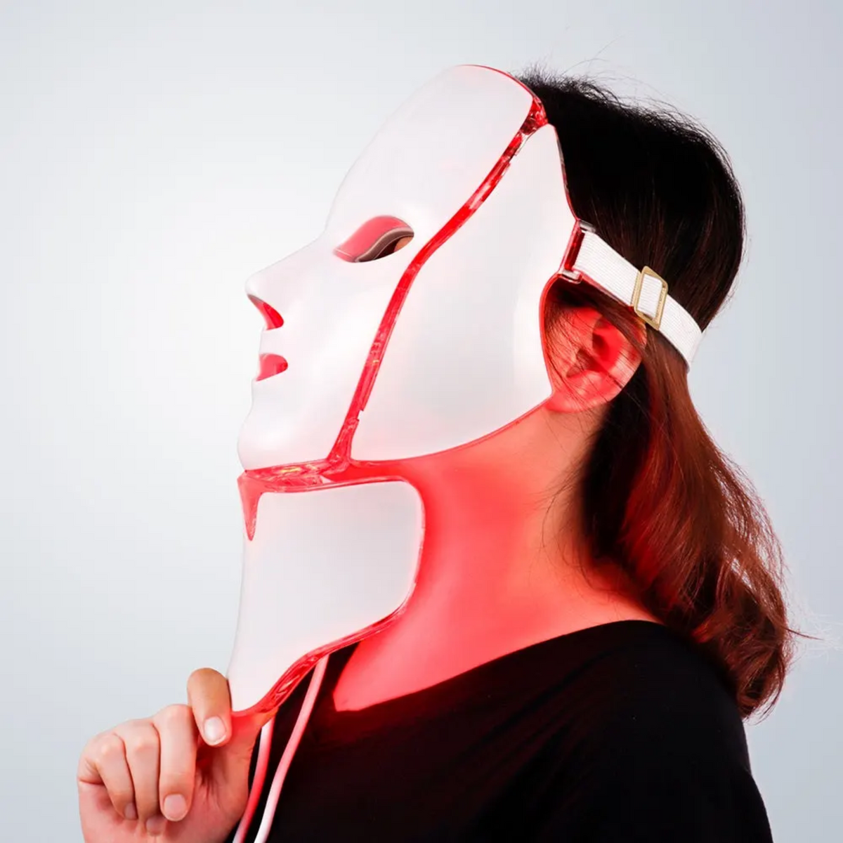 Led-fotontherapiemasker met 7 kleuren — verzorging van gezicht en hals