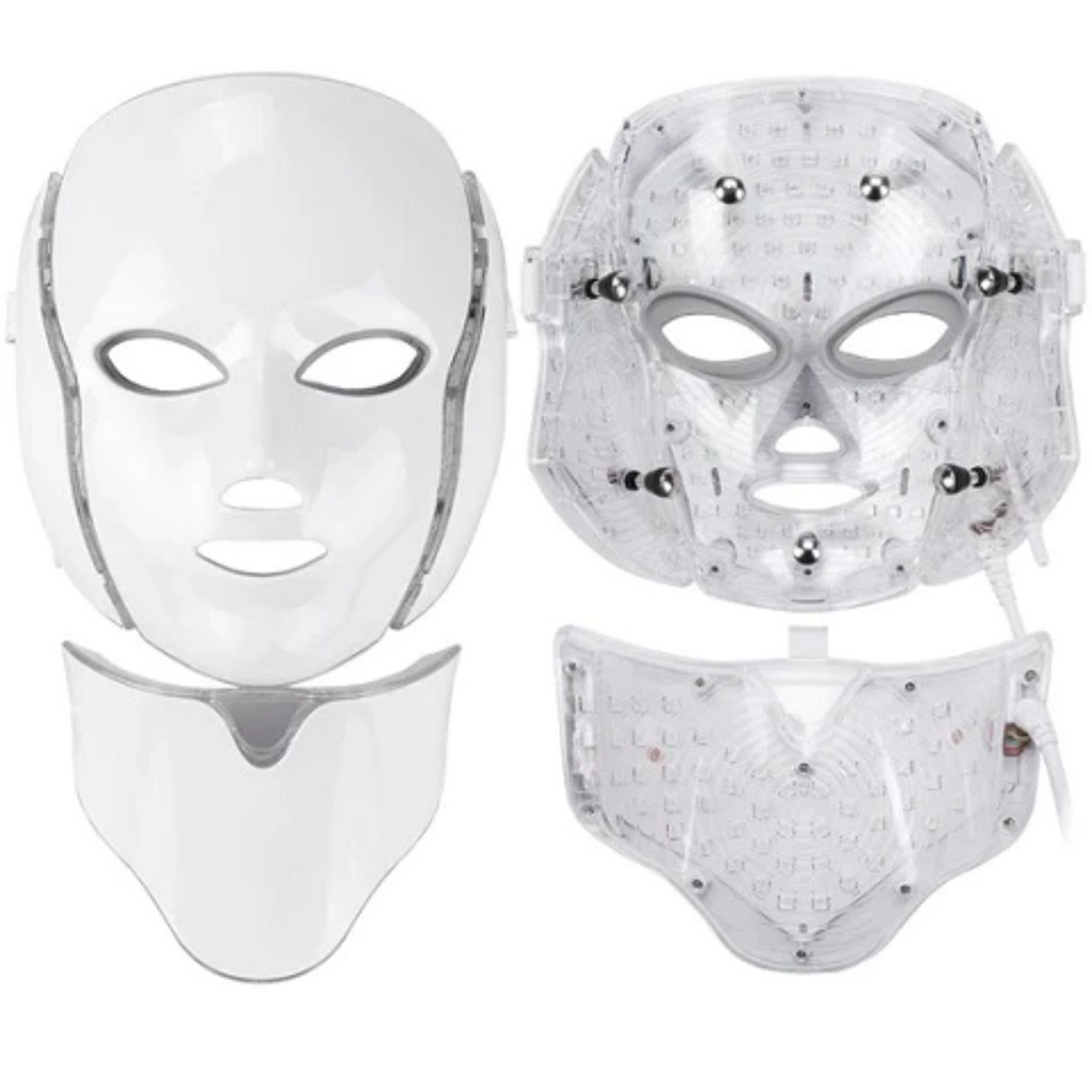 Led-fotontherapiemasker met 7 kleuren — verzorging van gezicht en hals