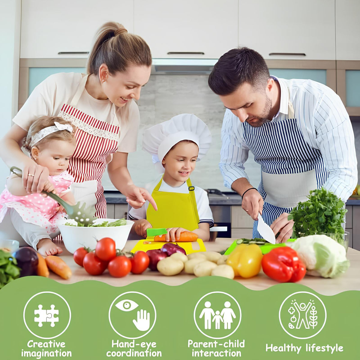 Mini Chef 12-Piece Educational Kids' Kitchen Tool Set