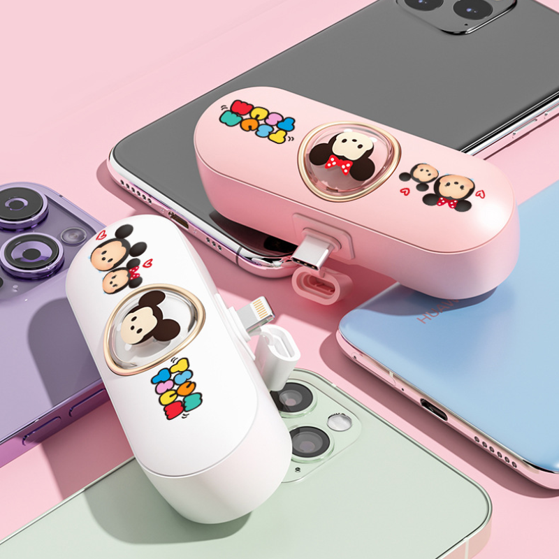 Mini Powerbank 5000mAh Portable Charger — Retractable Stand