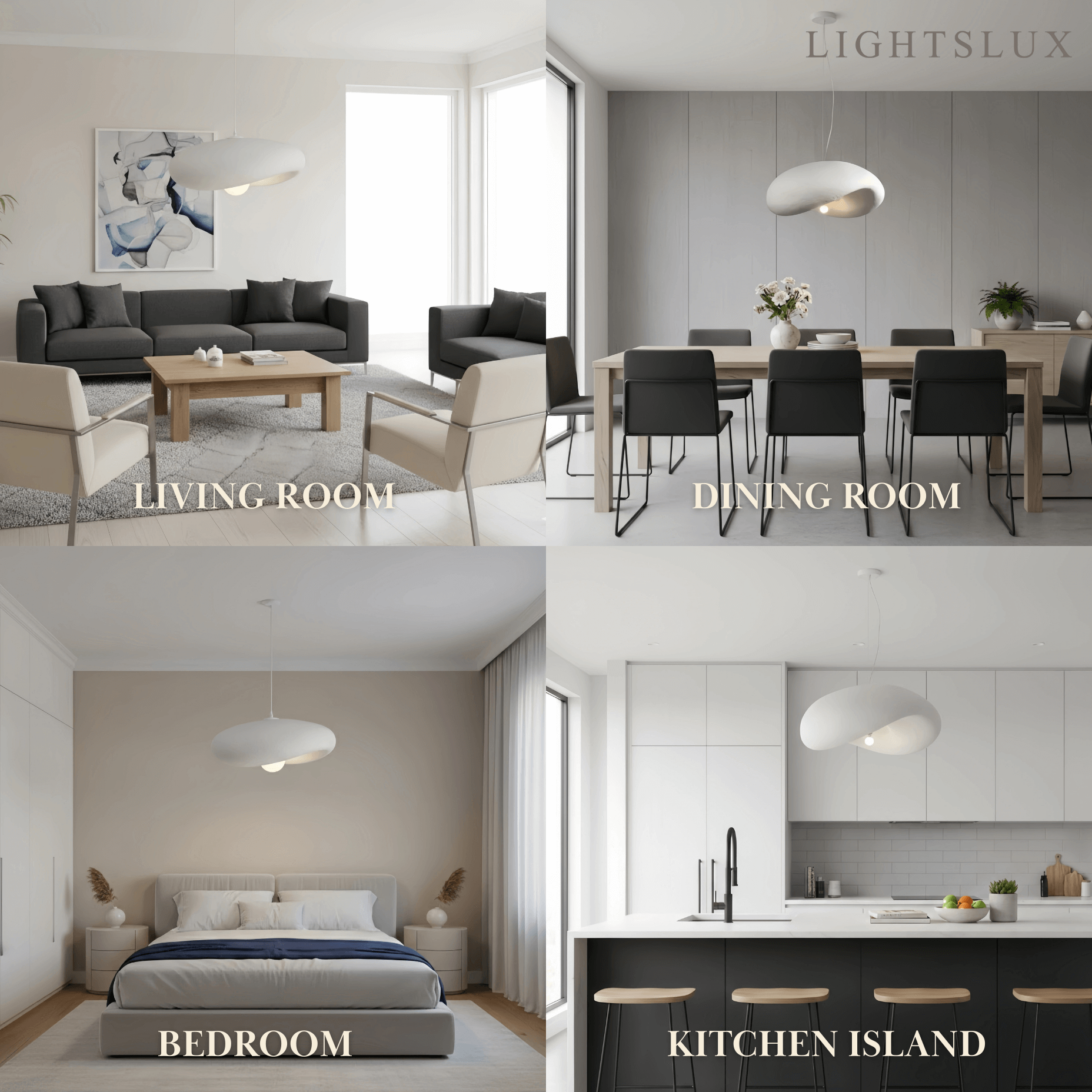 Modern White Dome Pendant Light – For Dining/Living Room - Flindria