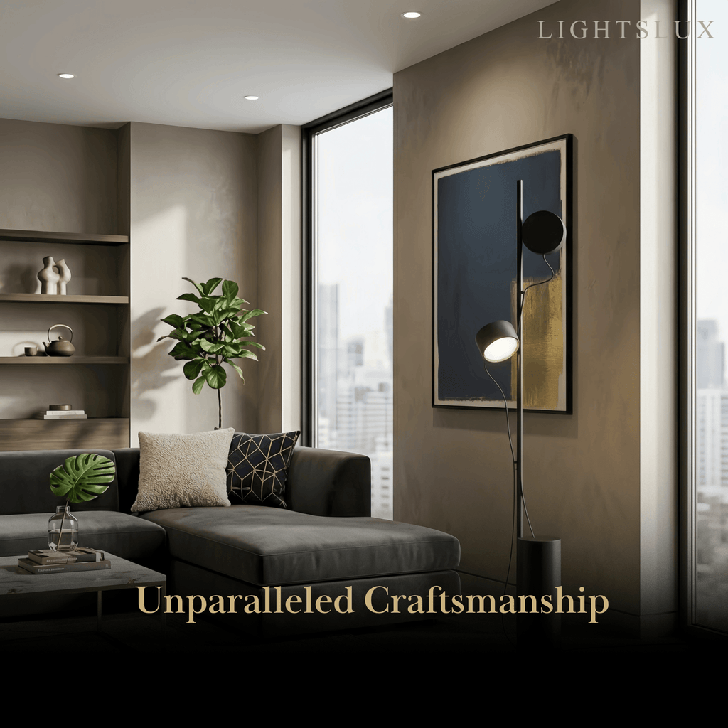 Classic Black Floor Lamp - Metal & Acrylic Linear Design for Living Room - Flindria