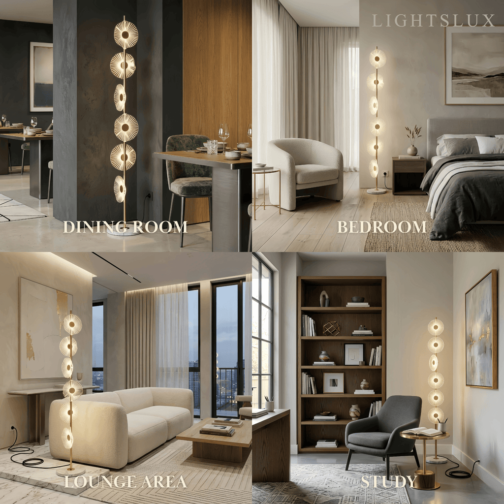 Art Deco Floor Lamp – Modern Circular Acrylic Design for Living Room - Flindria