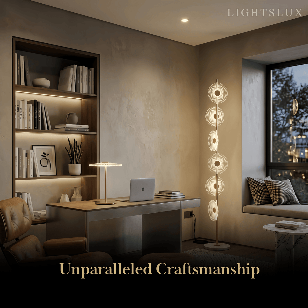 Art Deco Floor Lamp – Modern Circular Acrylic Design for Living Room - Flindria