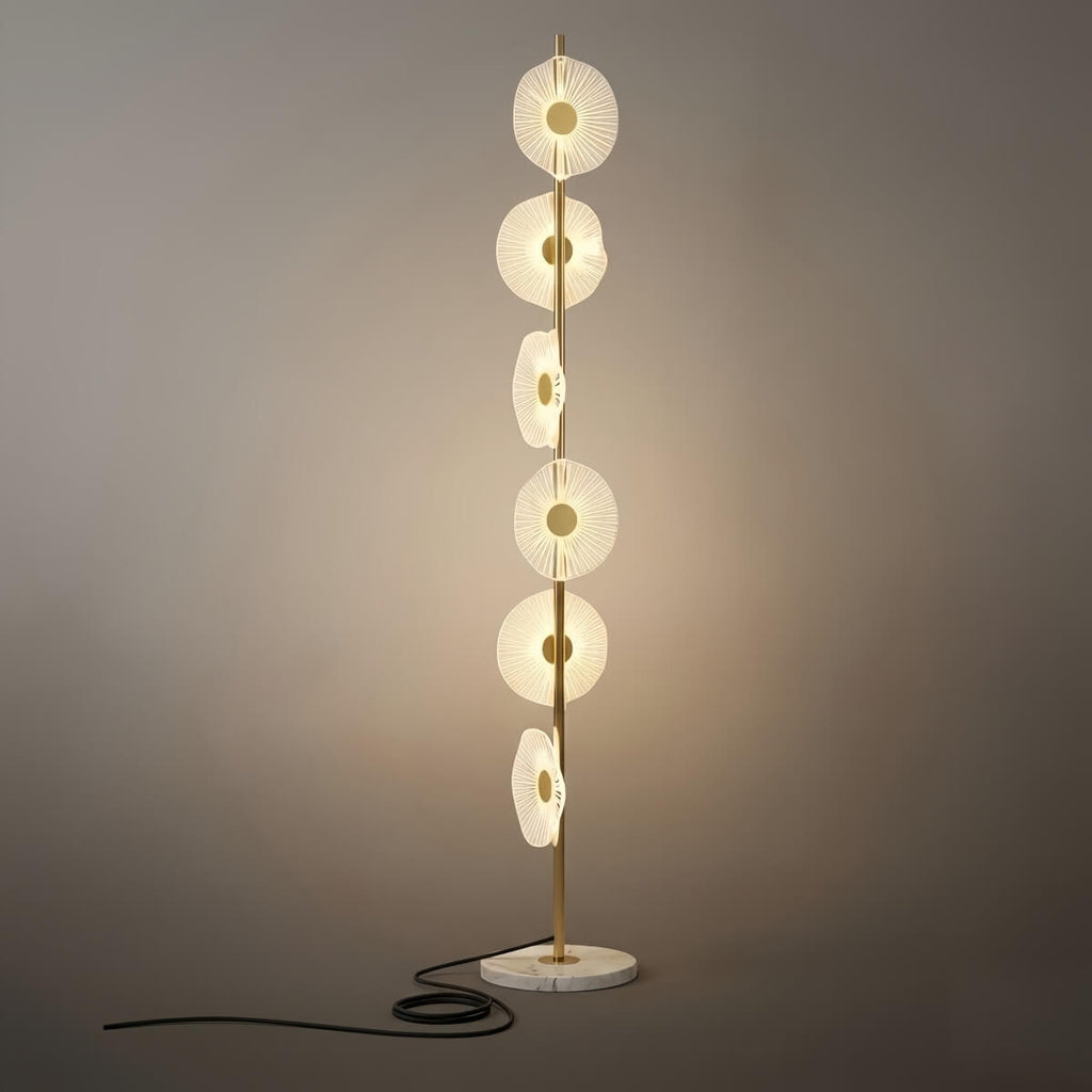 Art Deco Floor Lamp – Modern Circular Acrylic Design for Living Room - Flindria