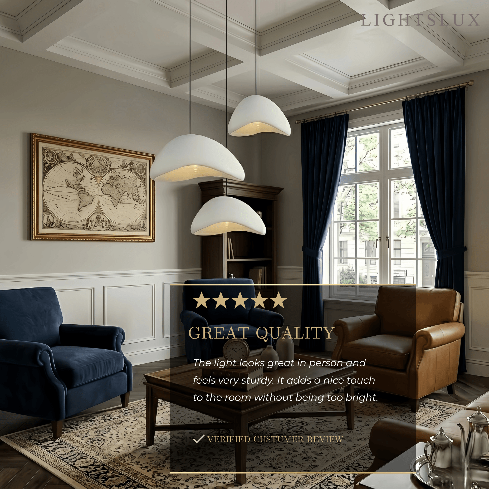 Moderne Polyethyleen Hanglamp - Witte/Grijze Koepel voor Woonkamer - Flindria