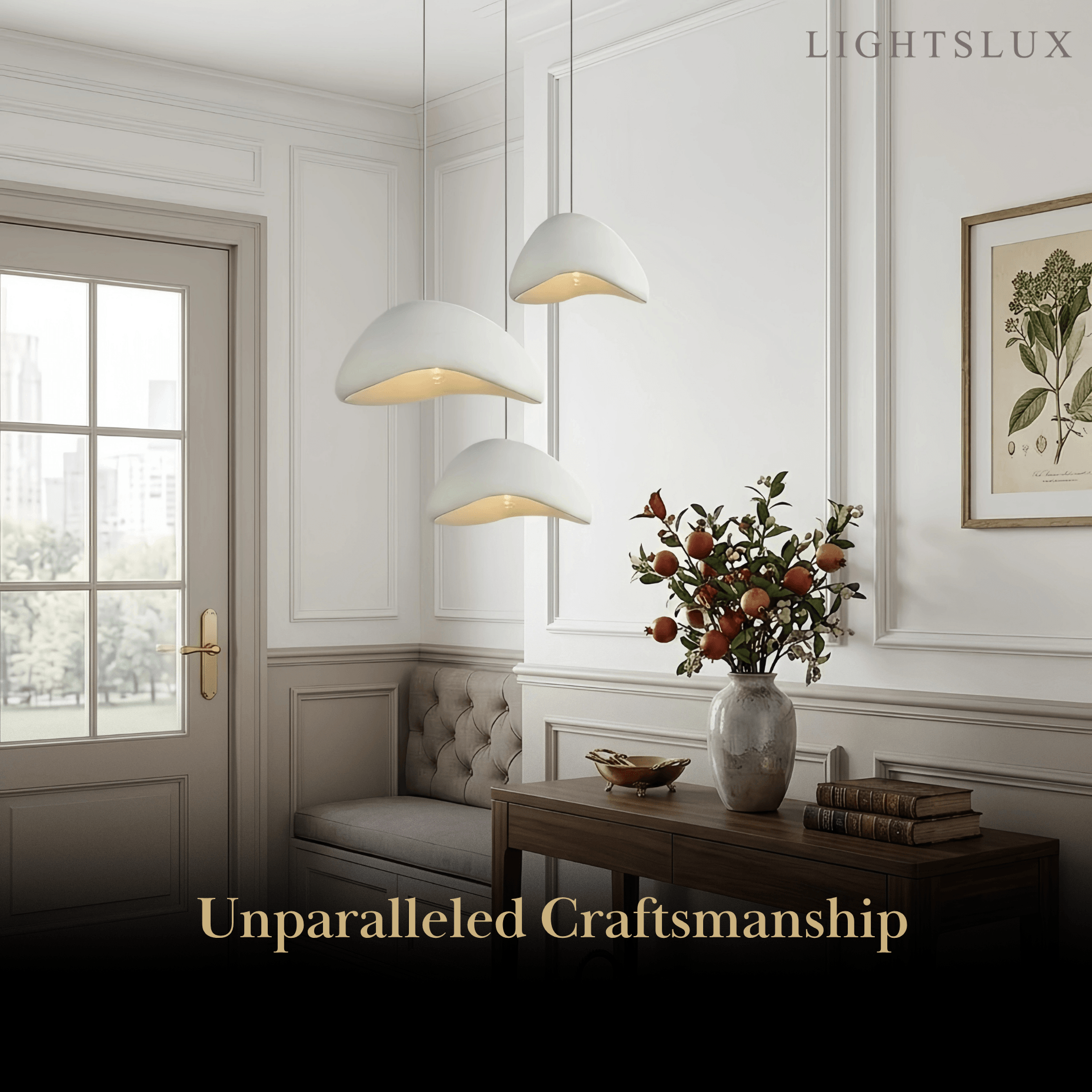 Moderne Polyethyleen Hanglamp - Witte/Grijze Koepel voor Woonkamer - Flindria