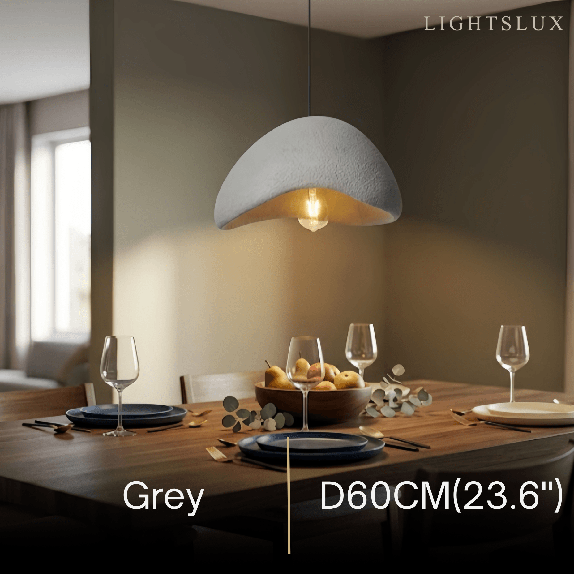 Moderne Polyethyleen Hanglamp - Witte/Grijze Koepel voor Woonkamer - Flindria