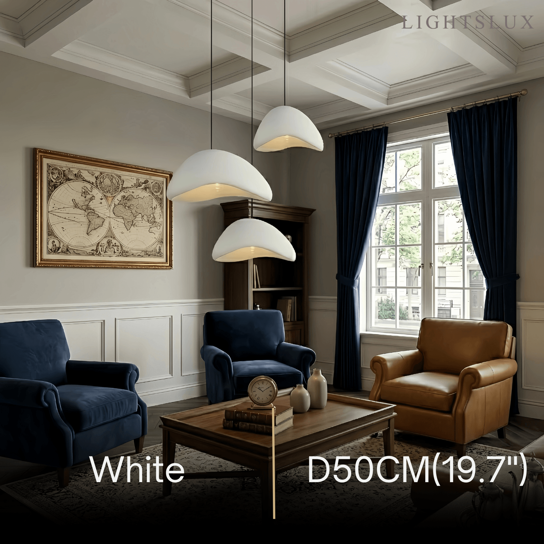 Moderne Polyethyleen Hanglamp - Witte/Grijze Koepel voor Woonkamer - Flindria