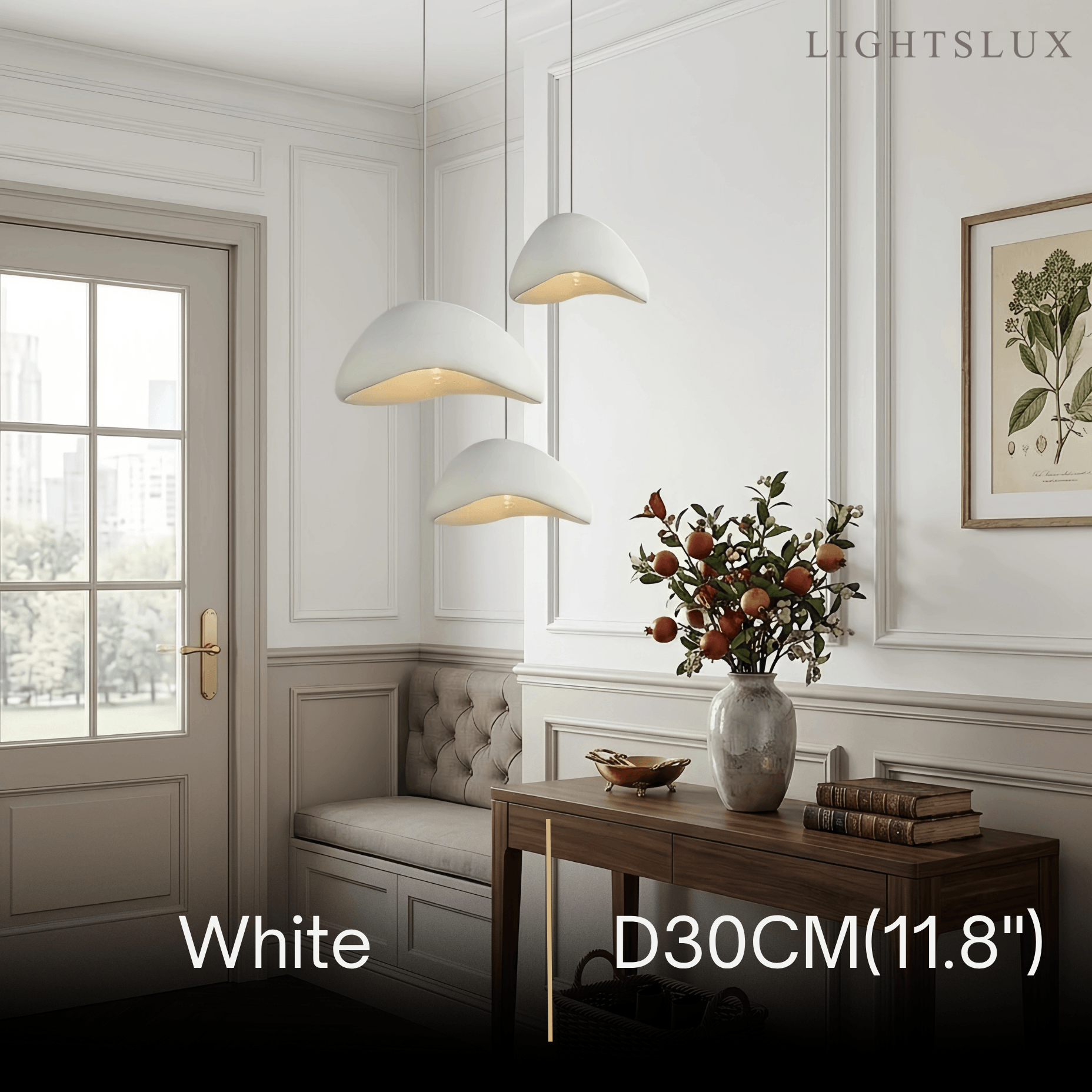 Moderne Polyethyleen Hanglamp - Witte/Grijze Koepel voor Woonkamer - Flindria