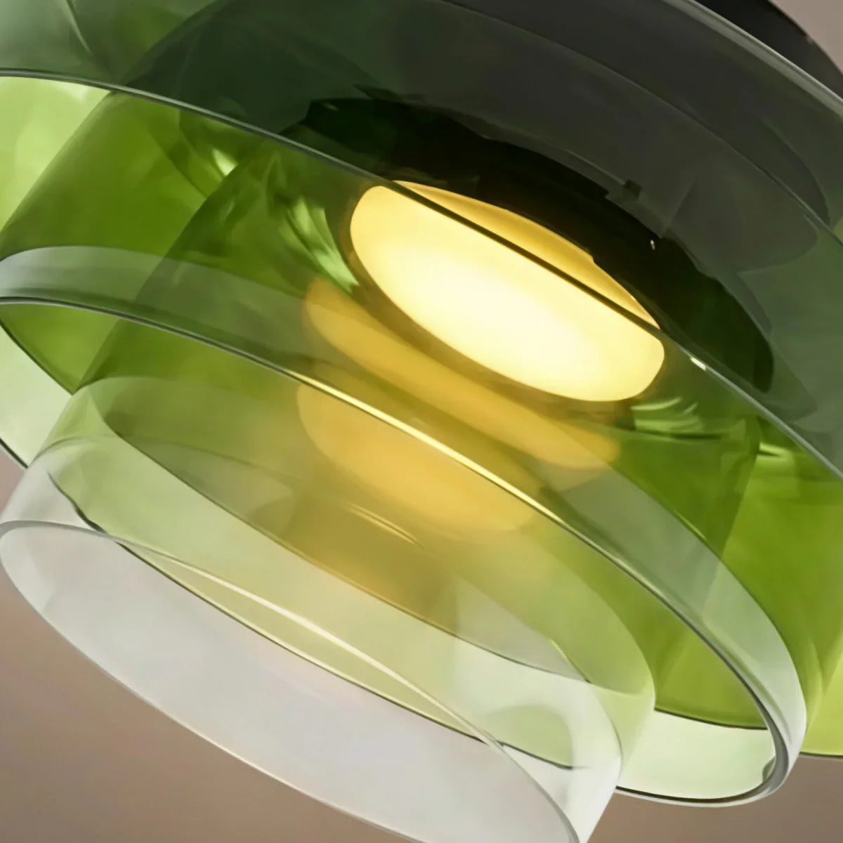 Modern Glass Ceiling Light - Green/Orange Bowl Design for Hallway - Flindria