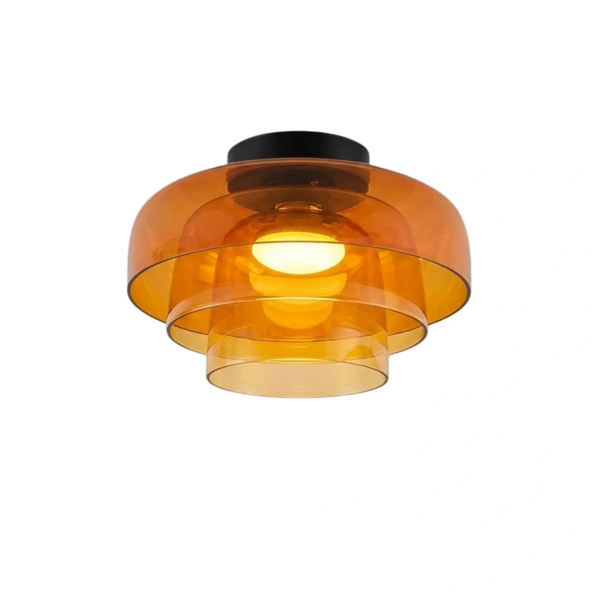 Modern Glass Ceiling Light - Green/Orange Bowl Design for Hallway - Flindria