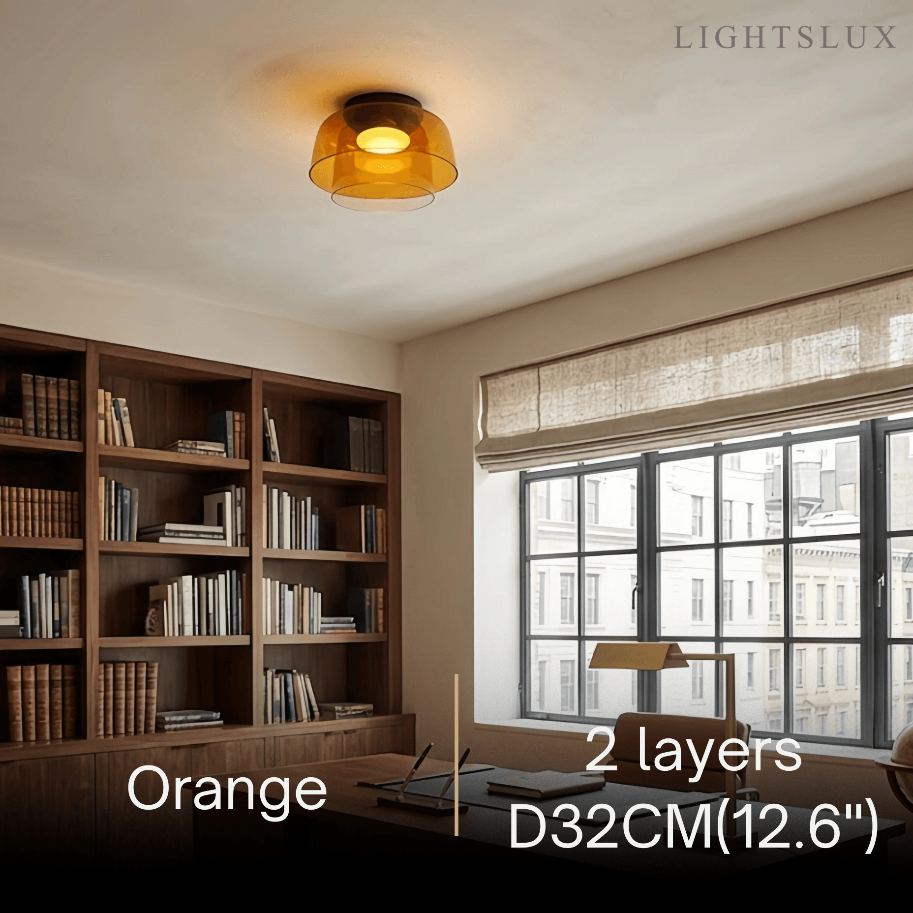 Modern Glass Ceiling Light - Green/Orange Bowl Design for Hallway - Flindria