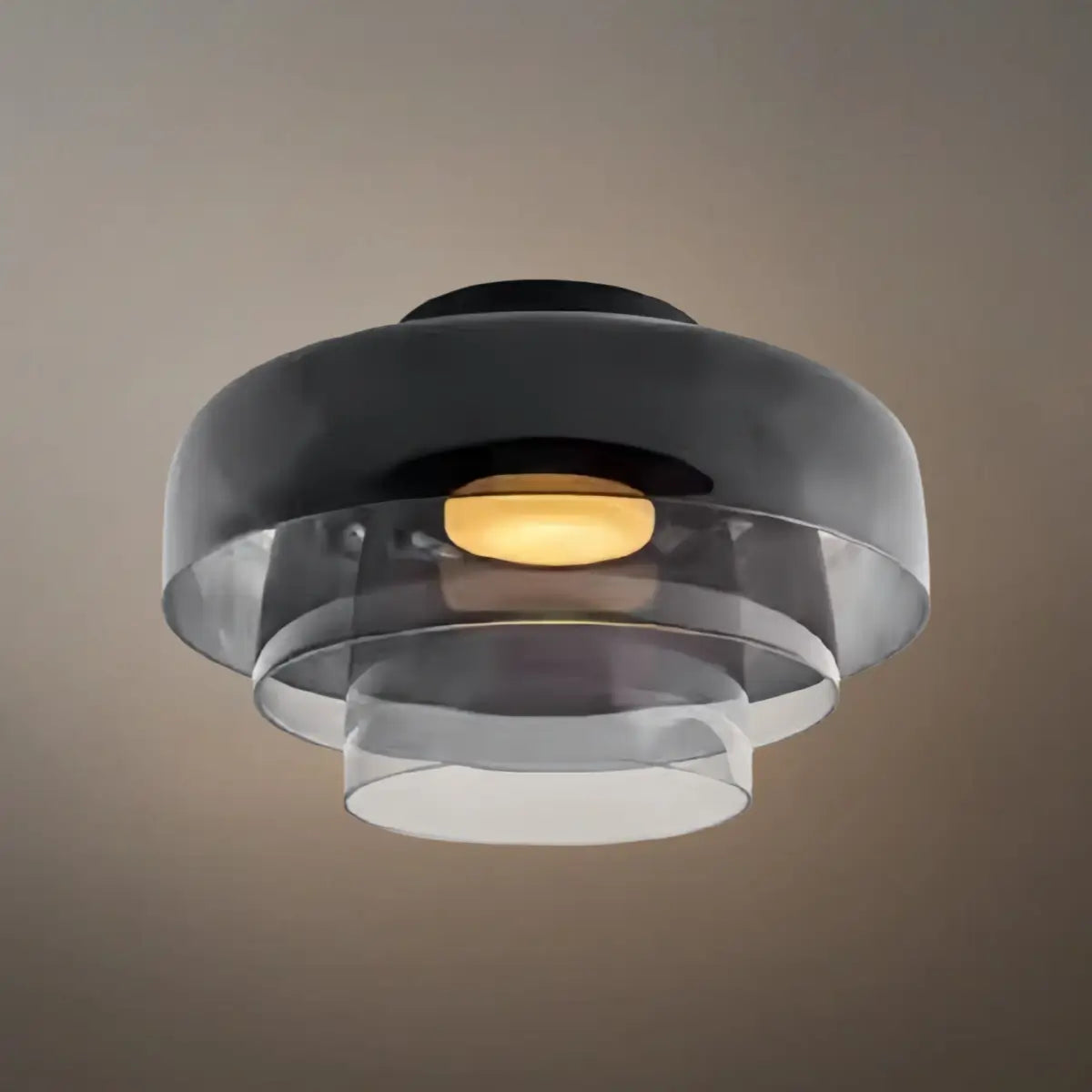 Modern Glass Ceiling Light - Green/Orange Bowl Design for Hallway - Flindria