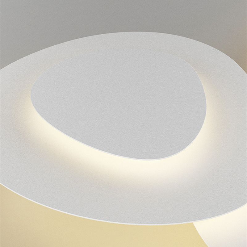 Three-Panel Organic LED Ceiling Light — Dimmable, White Metal Frame, Contoured Design
