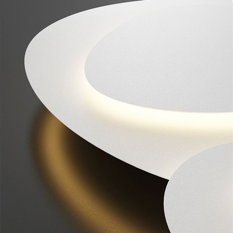Three-Panel Organic LED Ceiling Light — Dimmable, White Metal Frame, Contoured Design
