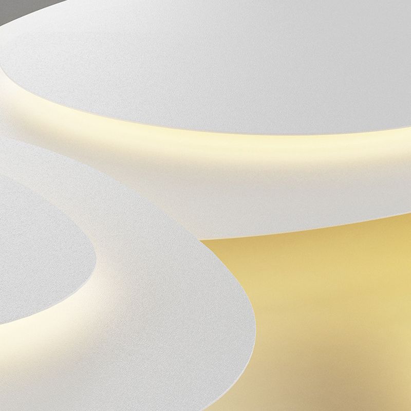 Three-Panel Organic LED Ceiling Light — Dimmable, White Metal Frame, Contoured Design