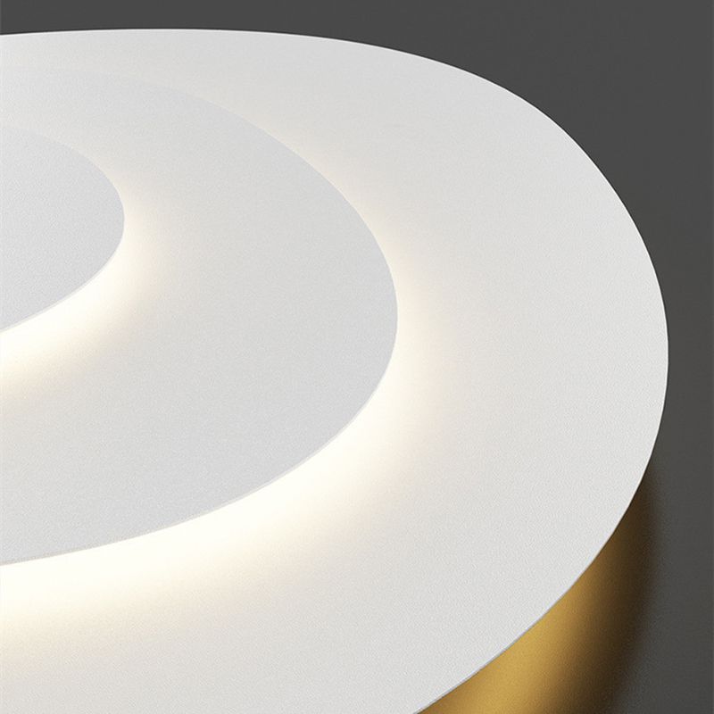 Three-Panel Organic LED Ceiling Light — Dimmable, White Metal Frame, Contoured Design