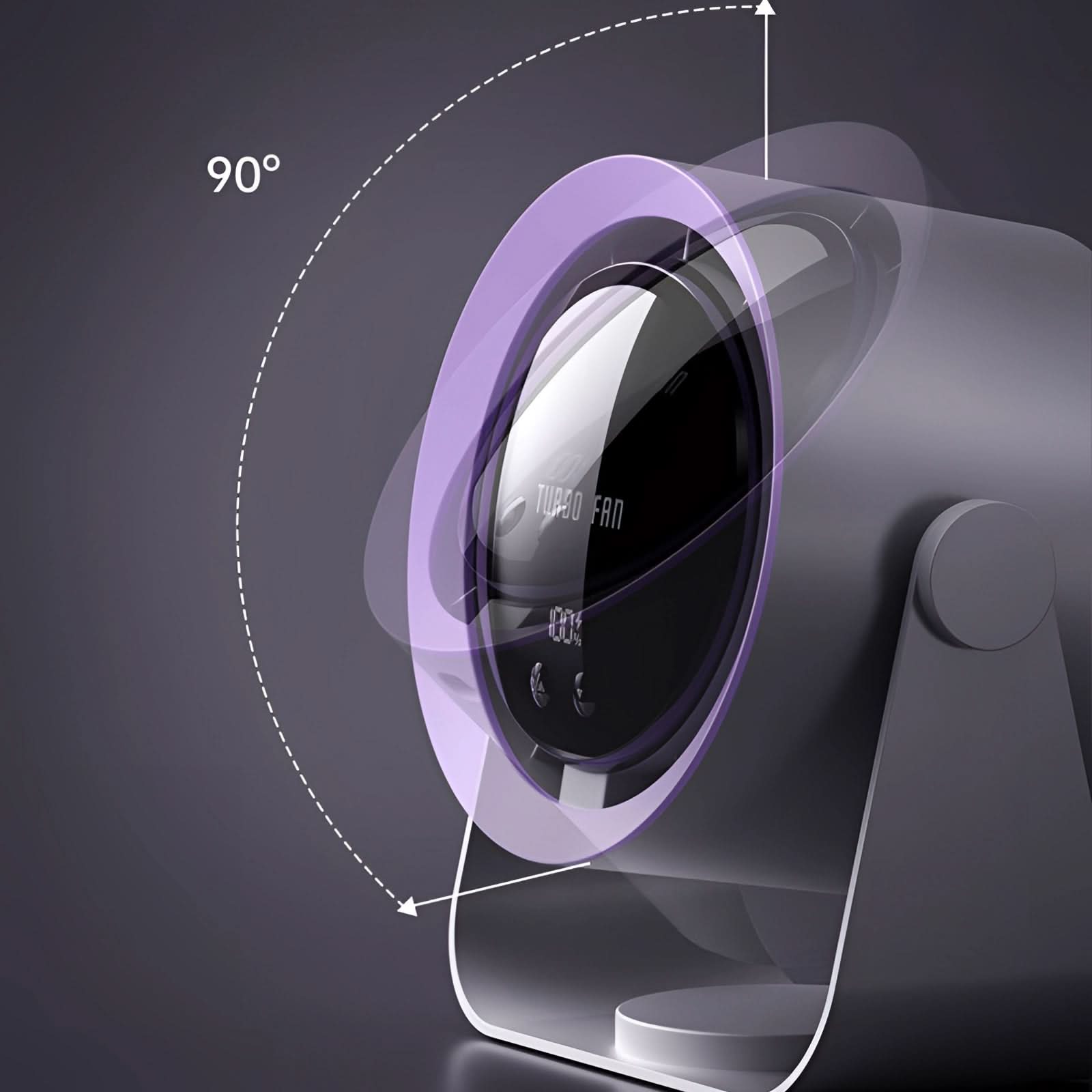 Turbo Blade-Free Fan with LED Display Quiet Cooling
