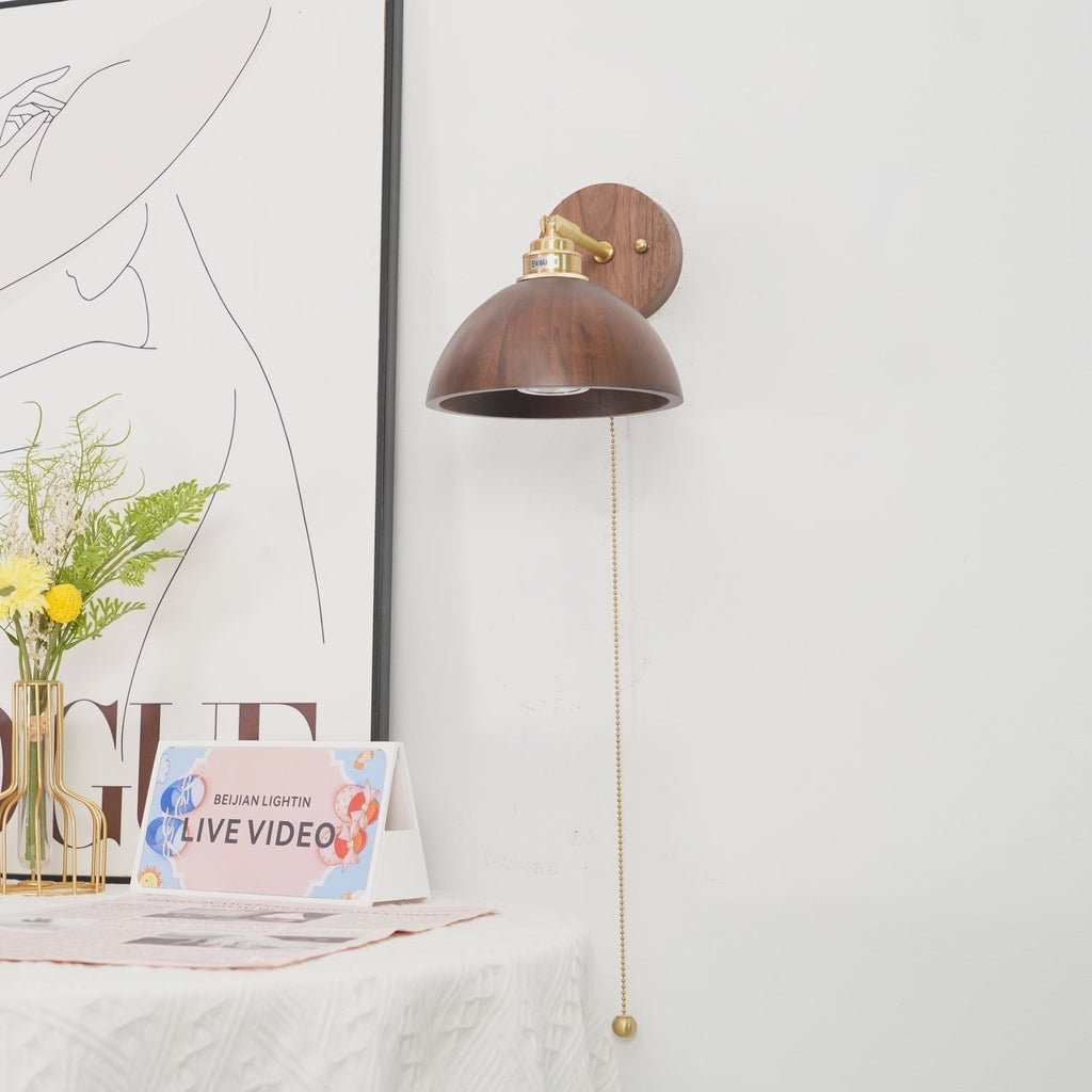 Virel Wall Lamp In Walnut Finish With Gentle LED Glow For Warm Scandinavian Ambience