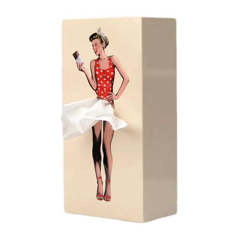 Drewniane pudełko na chusteczki Kevara Keepsake — wzory sukienek w stylu vintage pin-up