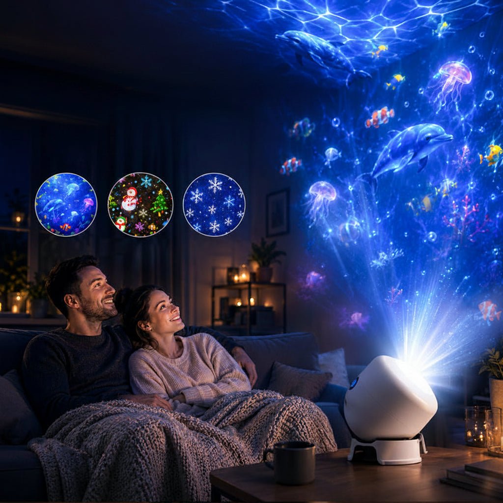 ダイナミックな海の波LEDプロジェクターライト — 動く海面の天井投影