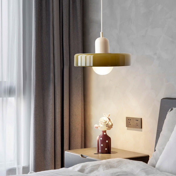 Liora Bauhaus Colored Glass Pendant Light - Adjustable Height Suspension