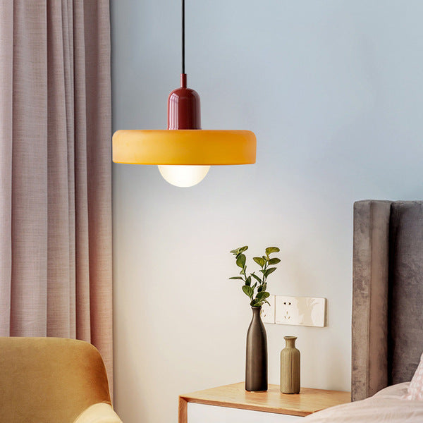 Liora Bauhaus Colored Glass Pendant Light - Adjustable Height Suspension