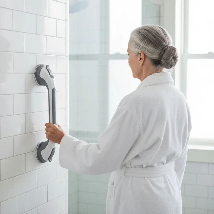 Heavy-Duty Suction Shower Grab Bar — Anti-Slip Safety Support Handle