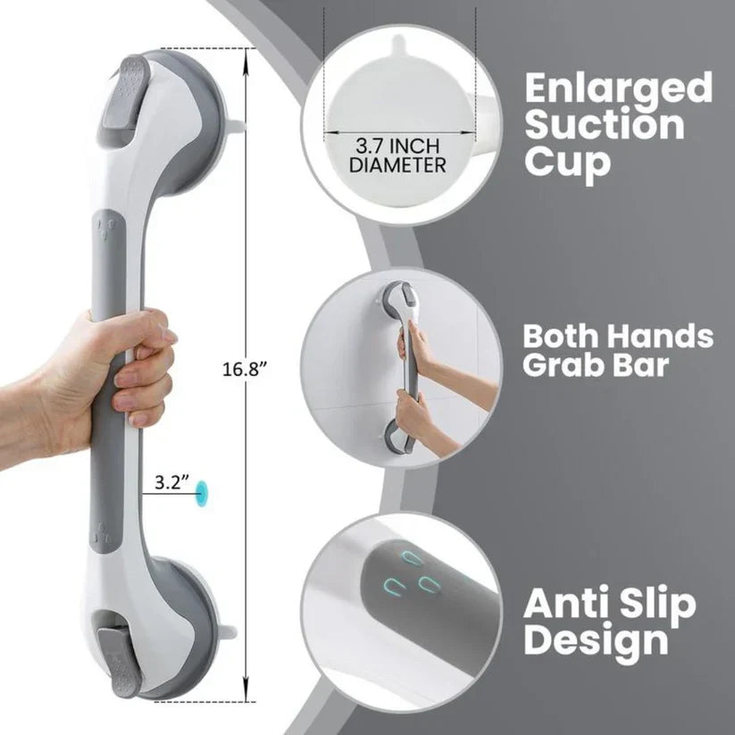Heavy-Duty Suction Shower Grab Bar — Anti-Slip Safety Support Handle