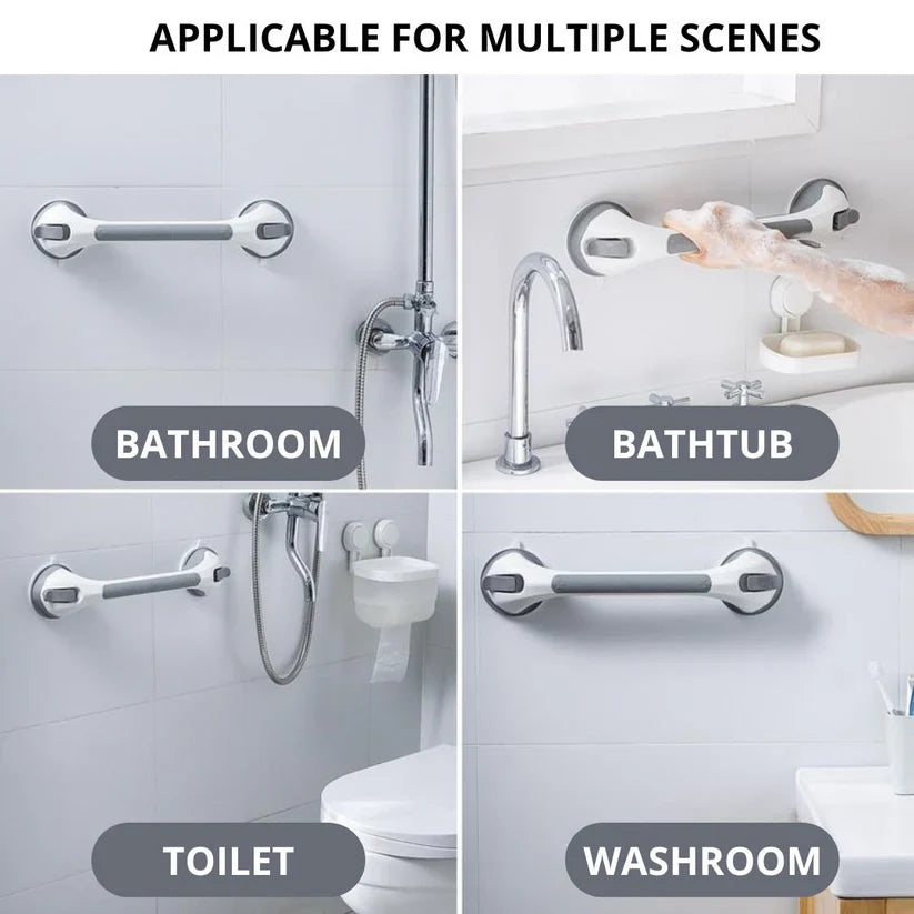 Heavy-Duty Suction Shower Grab Bar — Anti-Slip Safety Support Handle