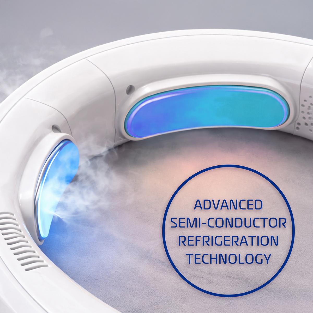 ThermoFlow 3-Zone Wearable Neck Fan – Adjustable Neck Cooler and Heater