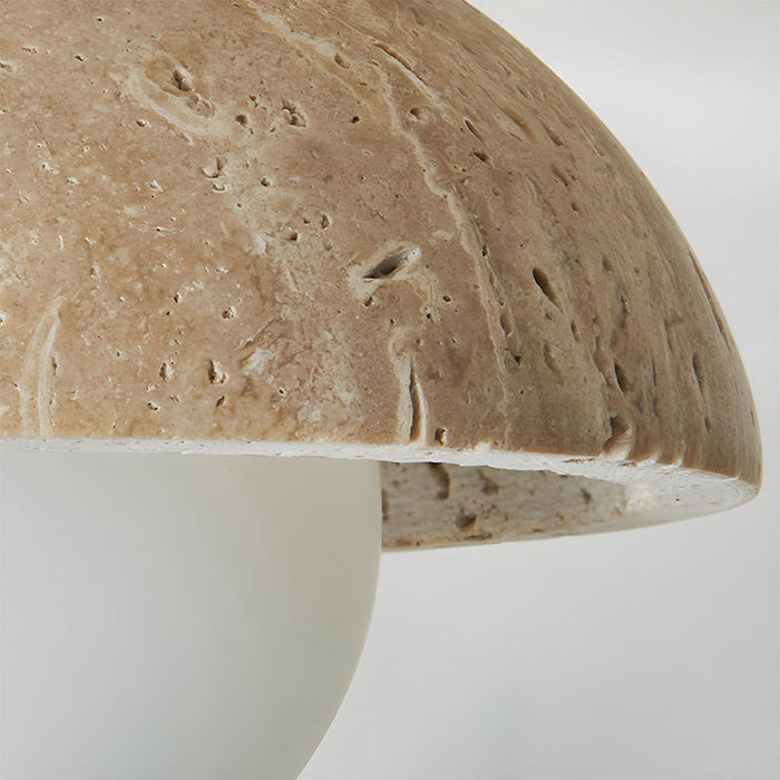 Astrae Boho Natural Stone Wall Sconce With Travertine Bowl And LED
