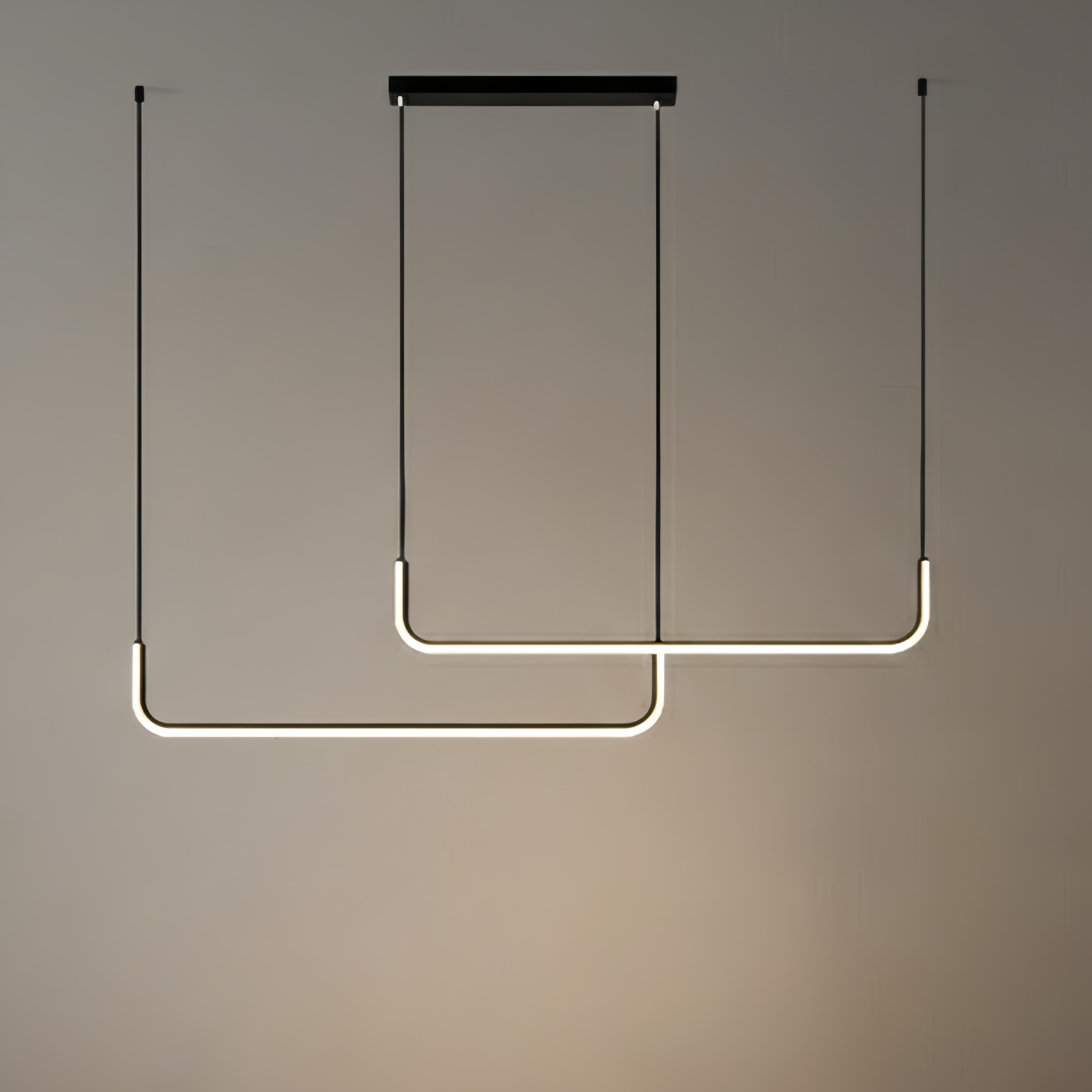 Minimalist Linear Pendant Light – Black/Gold Metal/Acrylic for Dining Room - Flindria