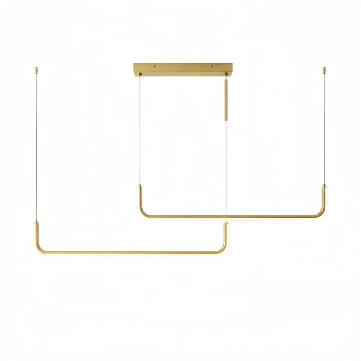 Minimalist Linear Pendant Light – Black/Gold Metal/Acrylic for Dining Room - Flindria