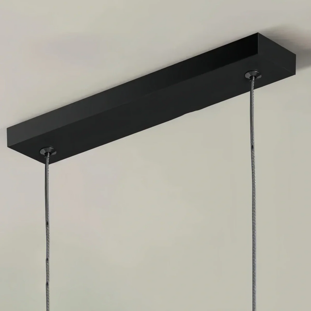Minimalist Linear Pendant Light – Black/Gold Metal/Acrylic for Dining Room - Flindria