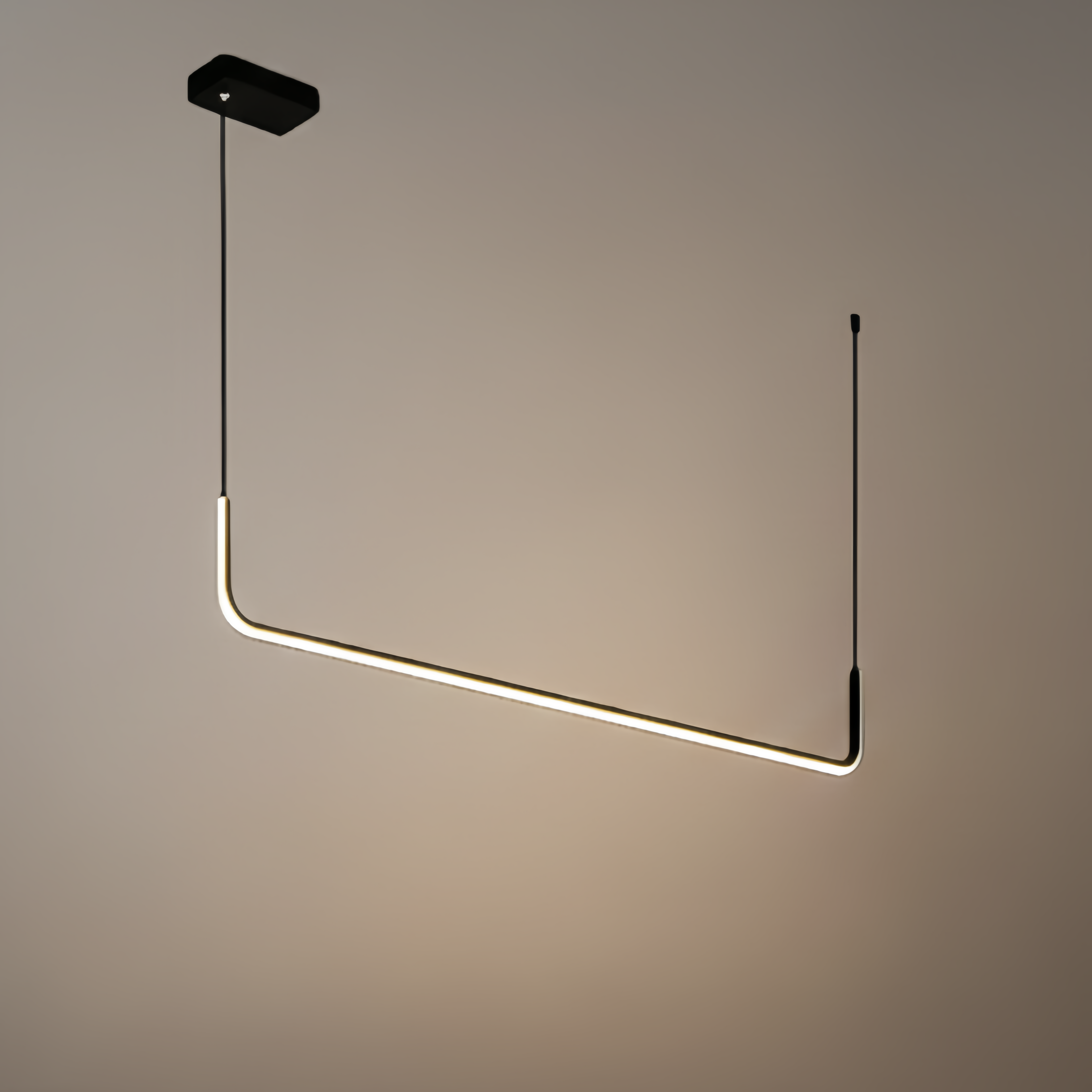 Minimalist Linear Pendant Light – Black/Gold Metal/Acrylic for Dining Room - Flindria