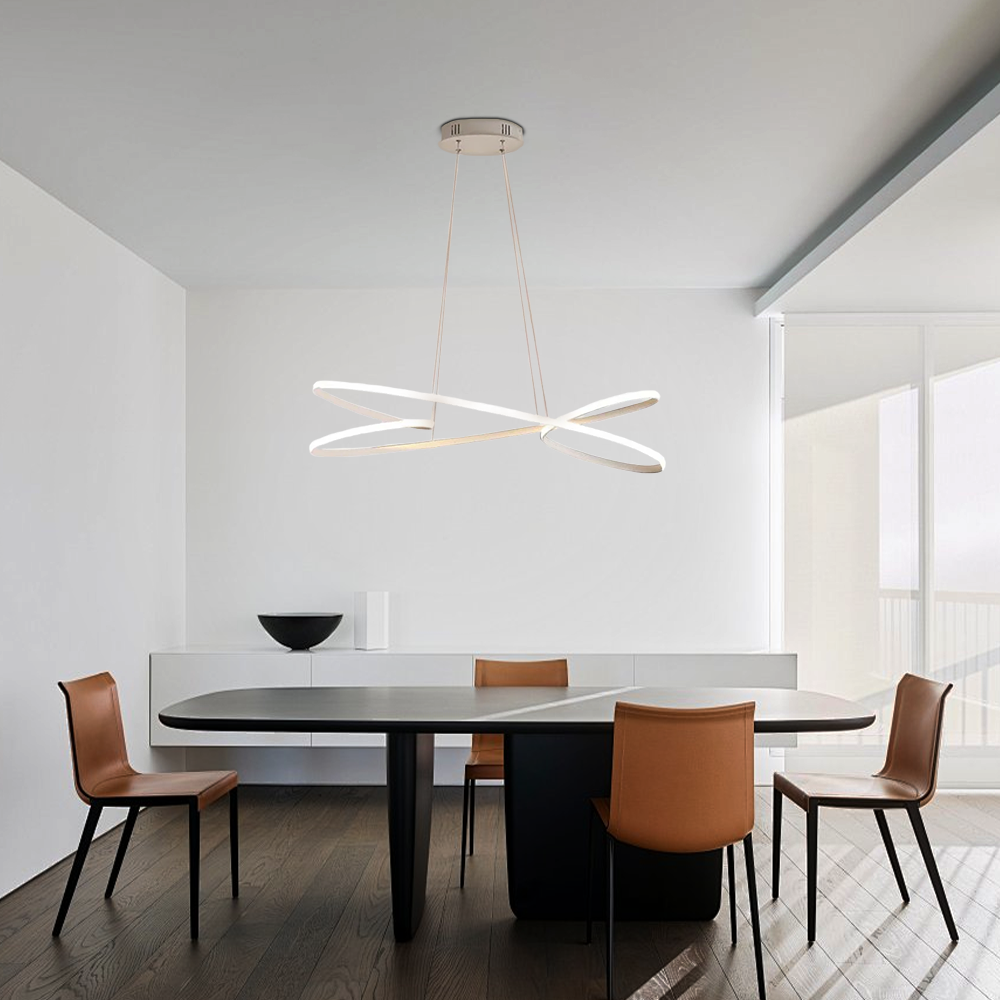 Modern LED Ring Pendant Light — Metal & Acrylic Minimalist for Dining Room - Flindria