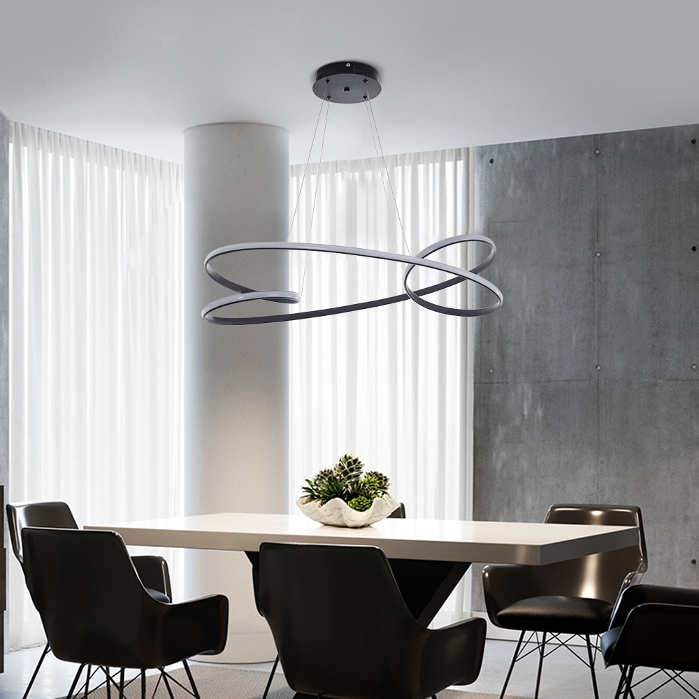 Modern LED Ring Pendant Light — Metal & Acrylic Minimalist for Dining Room - Flindria