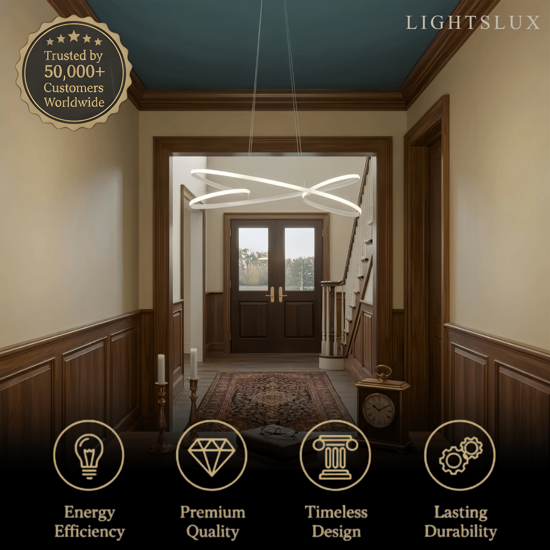 Modern LED Ring Pendant Light — Metal & Acrylic Minimalist for Dining Room - Flindria