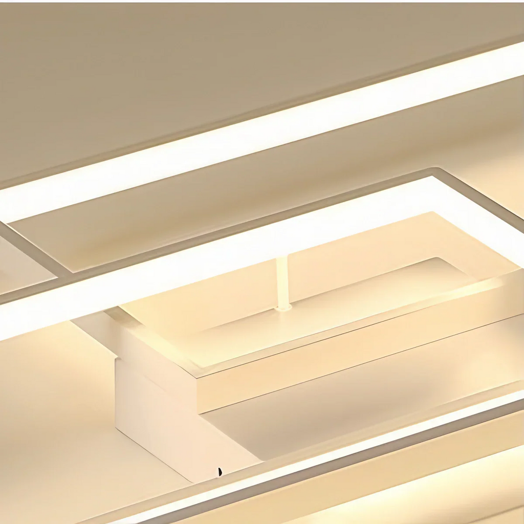 Modern Dimmable Ceiling Light - Black/Gold Rectangular for Bedroom/Living Room - Flindria