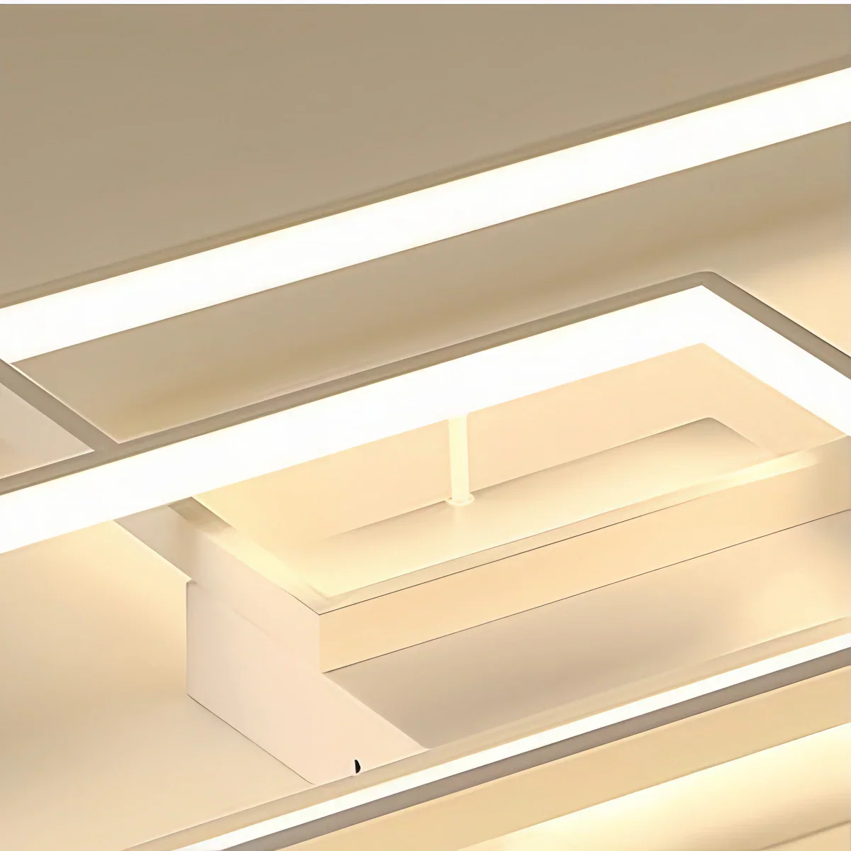 Modern Dimmable Ceiling Light - Black/Gold Rectangular for Bedroom/Living Room - Flindria
