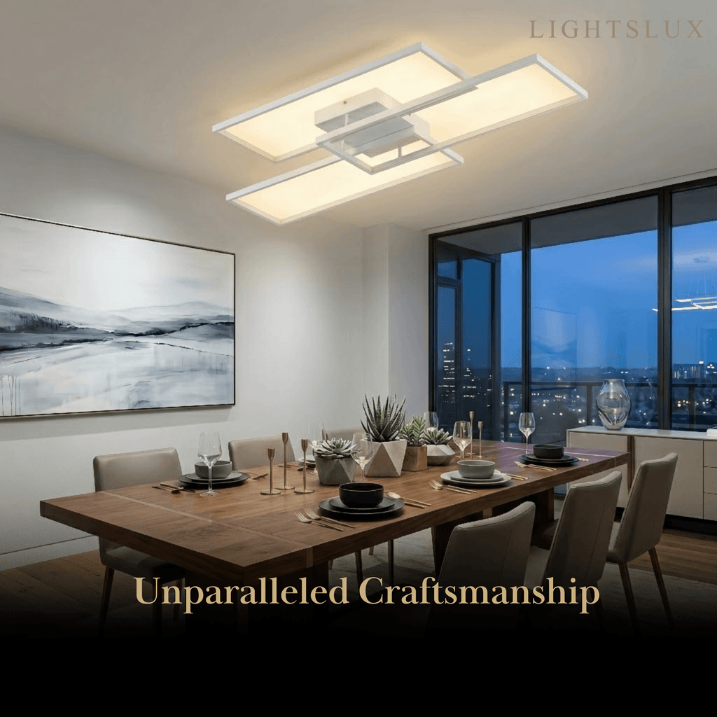 Modern Dimmable Ceiling Light - Black/Gold Rectangular for Bedroom/Living Room - Flindria