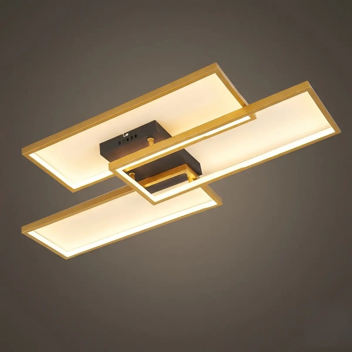 Modern Dimmable Ceiling Light - Black/Gold Rectangular for Bedroom/Living Room - Flindria