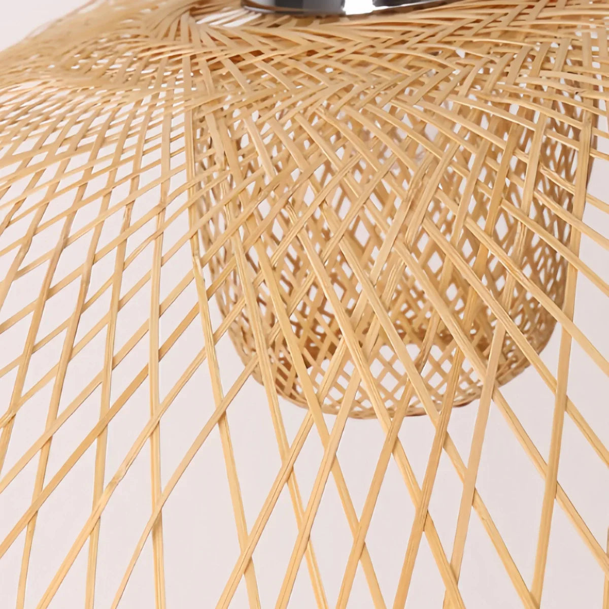 Modern Pendant Light - Rattan & Bamboo Hooded Shade for Dining Room - Flindria