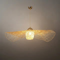 Modern Pendant Light - Rattan & Bamboo Hooded Shade for Dining Room - Flindria