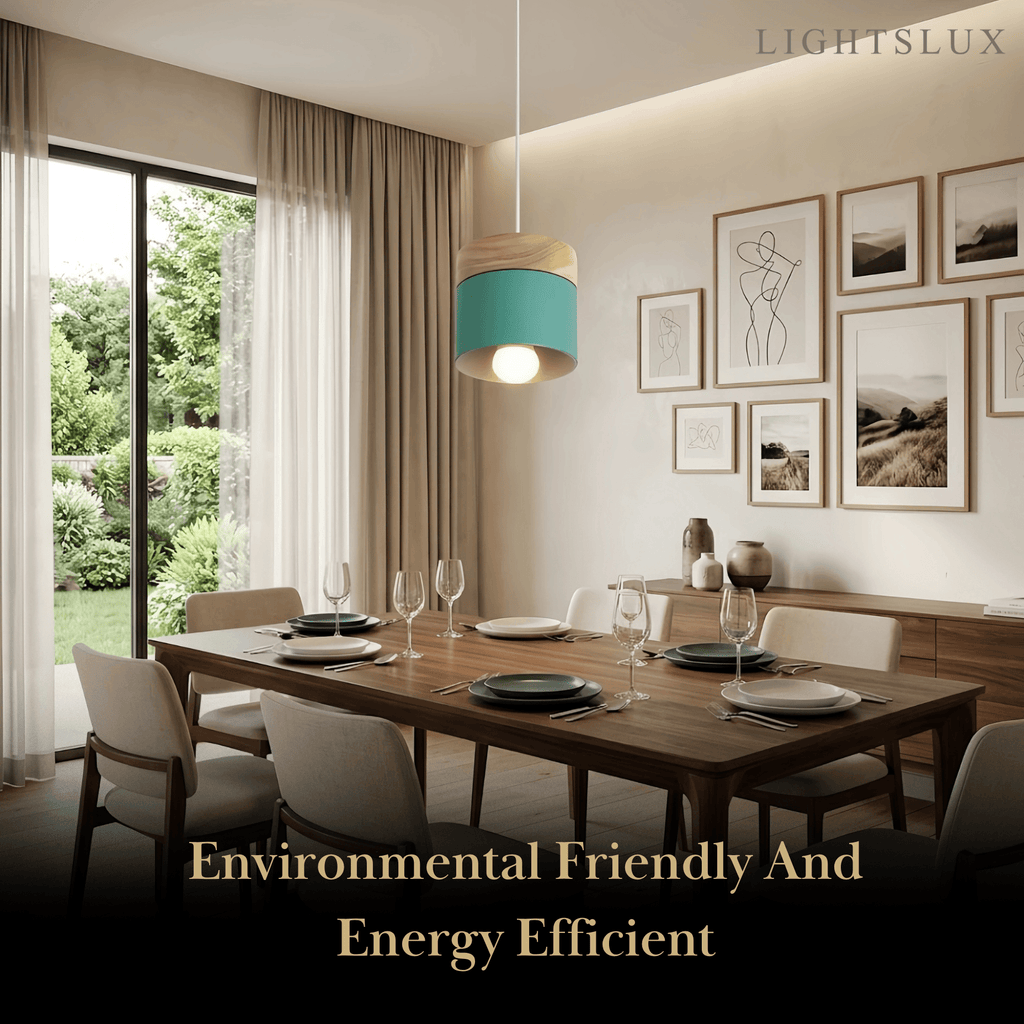 Nordic Pendant Light -3 Heads Gray & Wood Cylinder for Dining Room - Flindria