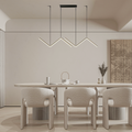 Minimalist Black/Gold Pendant Light - Wavy Linear Metal Lamp for Dining Room - Flindria