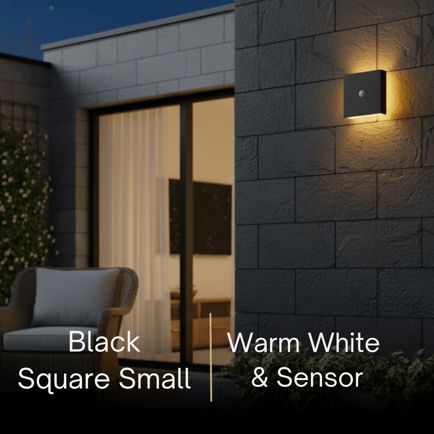 מנורת קיר חיצונית LED מינימליסטית סולארית – אור חיישן עגול/מרובע שחור/לבן למרפסת - פלינדריה
