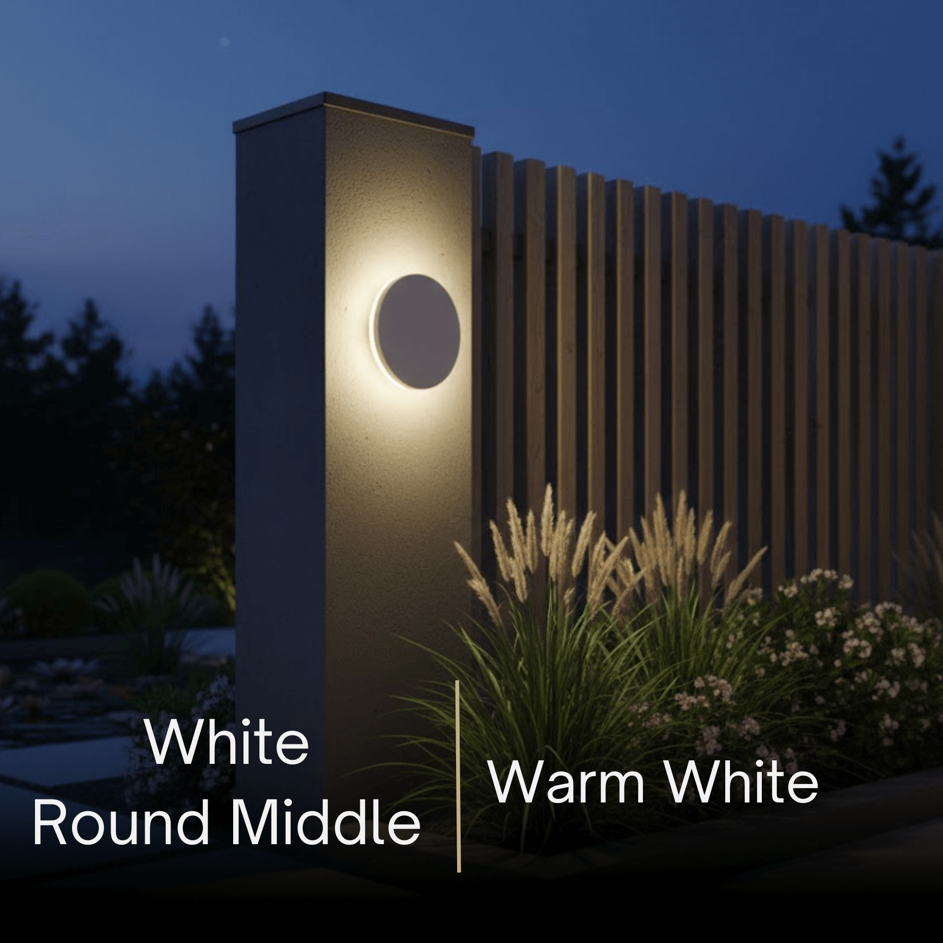 מנורת קיר חיצונית LED מינימליסטית סולארית – אור חיישן עגול/מרובע שחור/לבן למרפסת - פלינדריה